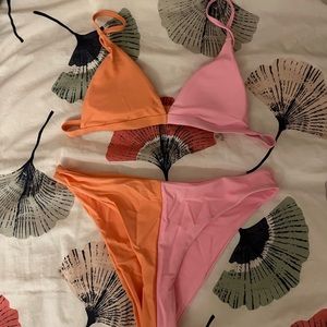 NWOT Aurelle Colorblock Bikini Set